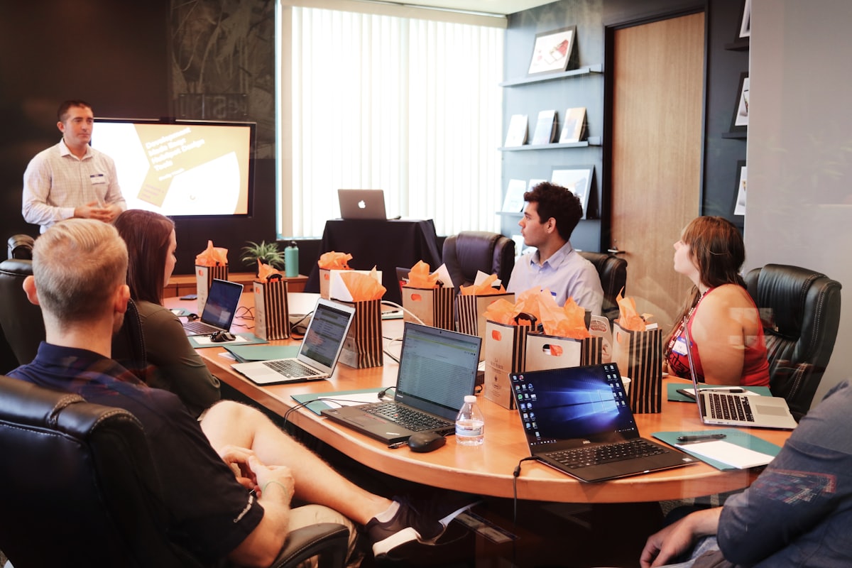 Client workshop taking place in a meeting room